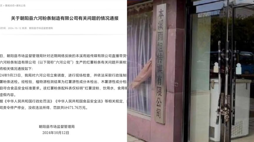 东北雨姐所售粉条生产商被查处停业 罚款金额高达671万余元引发广泛关注
