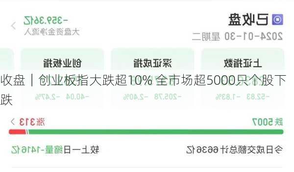 创业板指数大幅下挫逾十个百分点 超过五千只个股实现大幅下跌引发市场关注