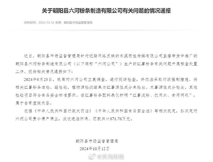 东北知名雨姐红薯粉条生产企业因违规行为被重罚671万元引发社会关注